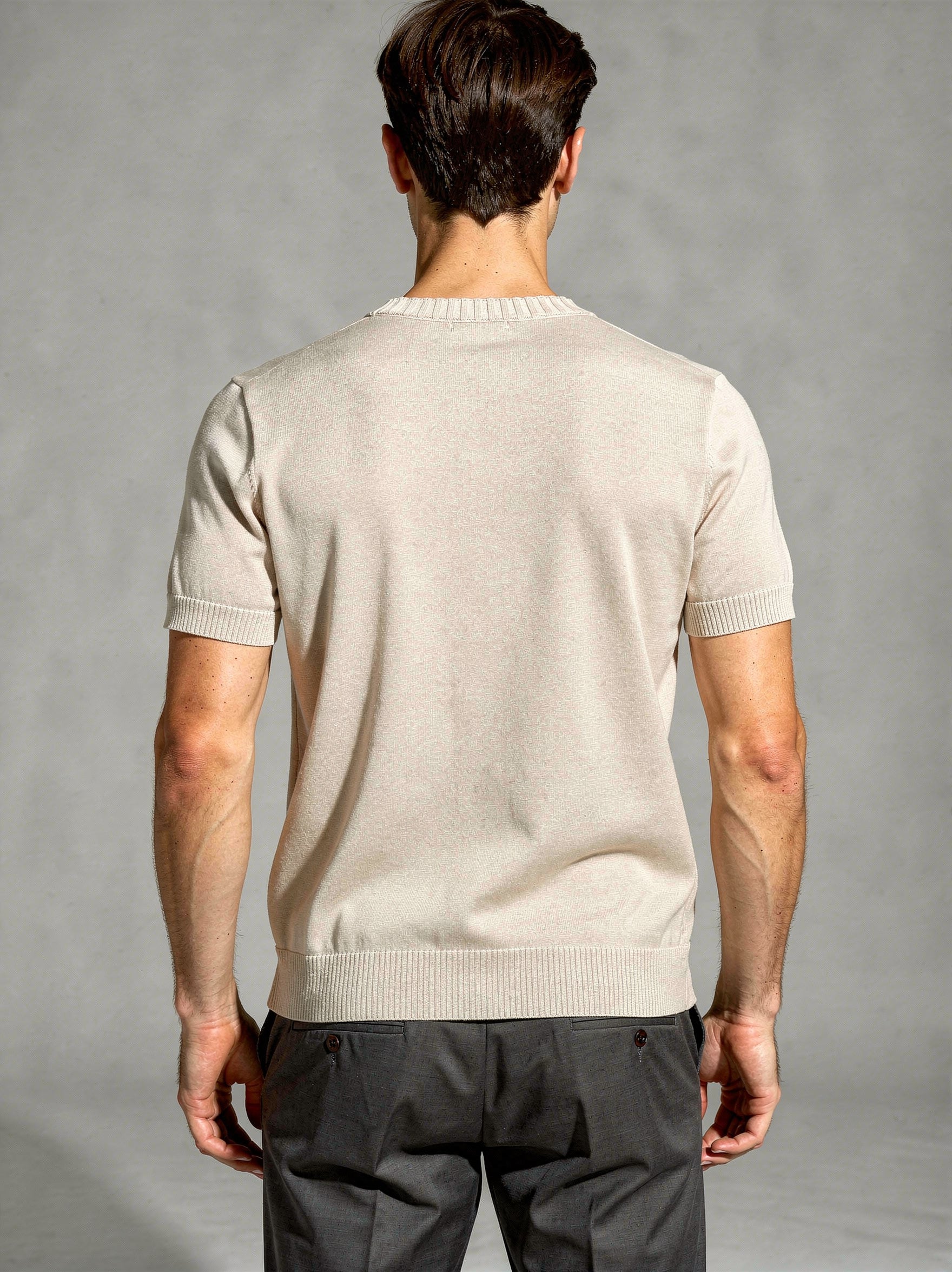 Cortina Fine Knit T-Shirt Beige