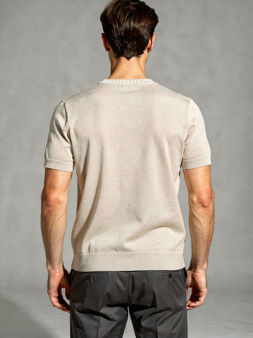 Cortina Fine Knit T-Shirt Beige