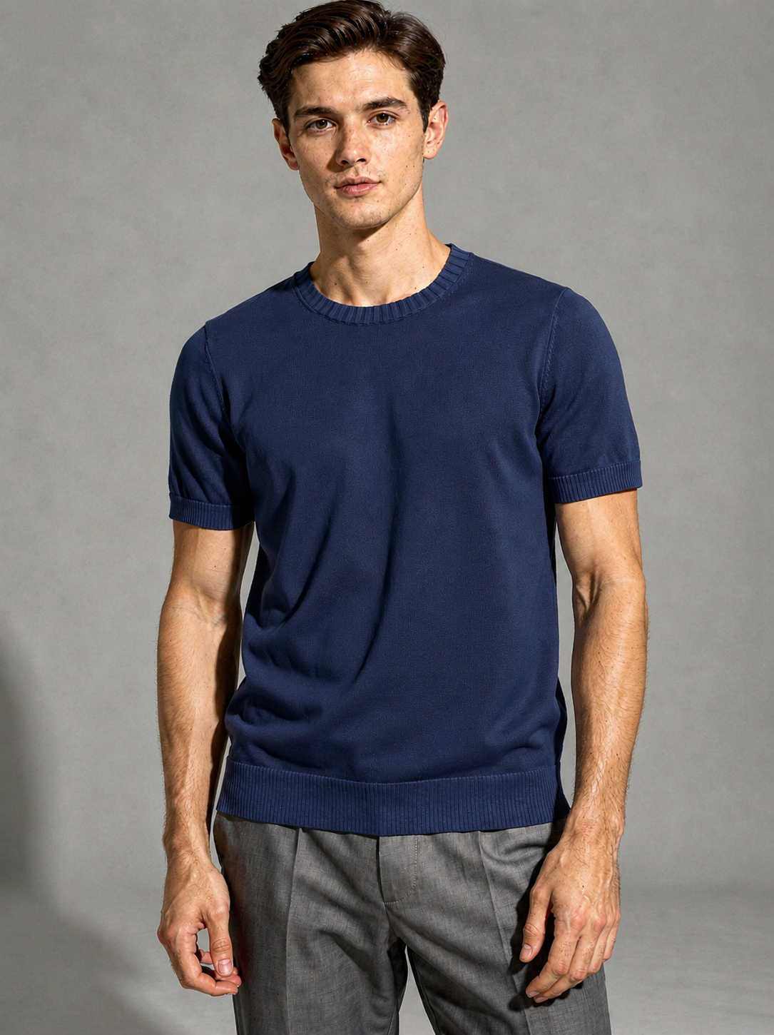 Cortina Fine Knit T-Shirt Navy