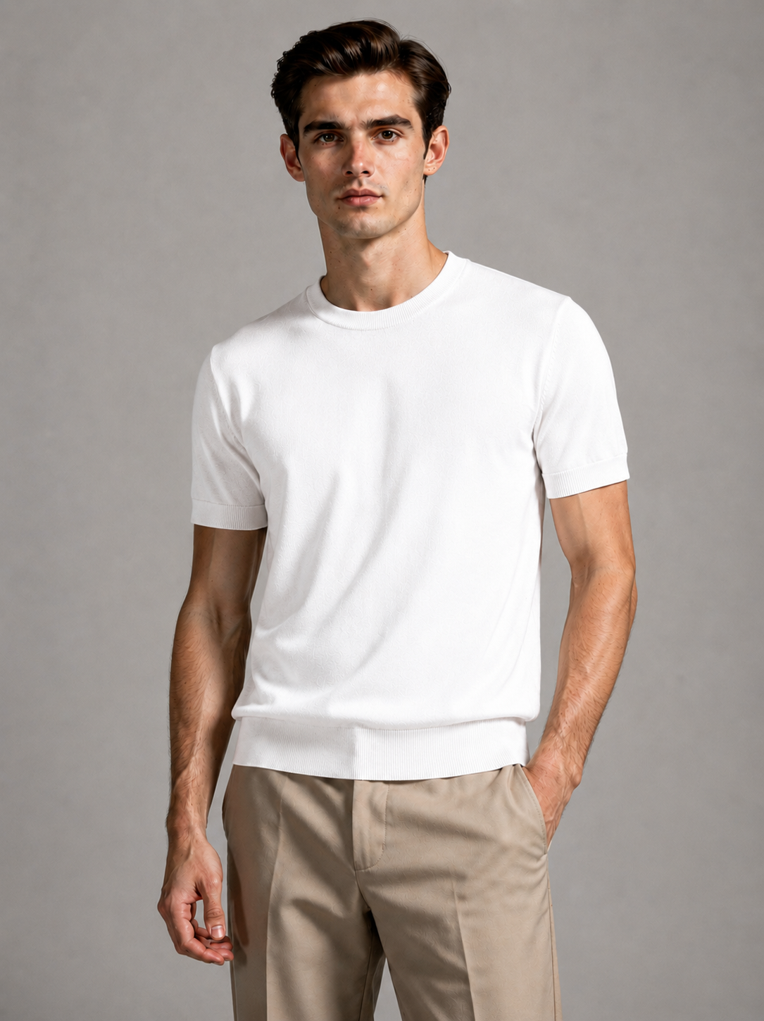 Riviera Fine Knit T-Shirt White