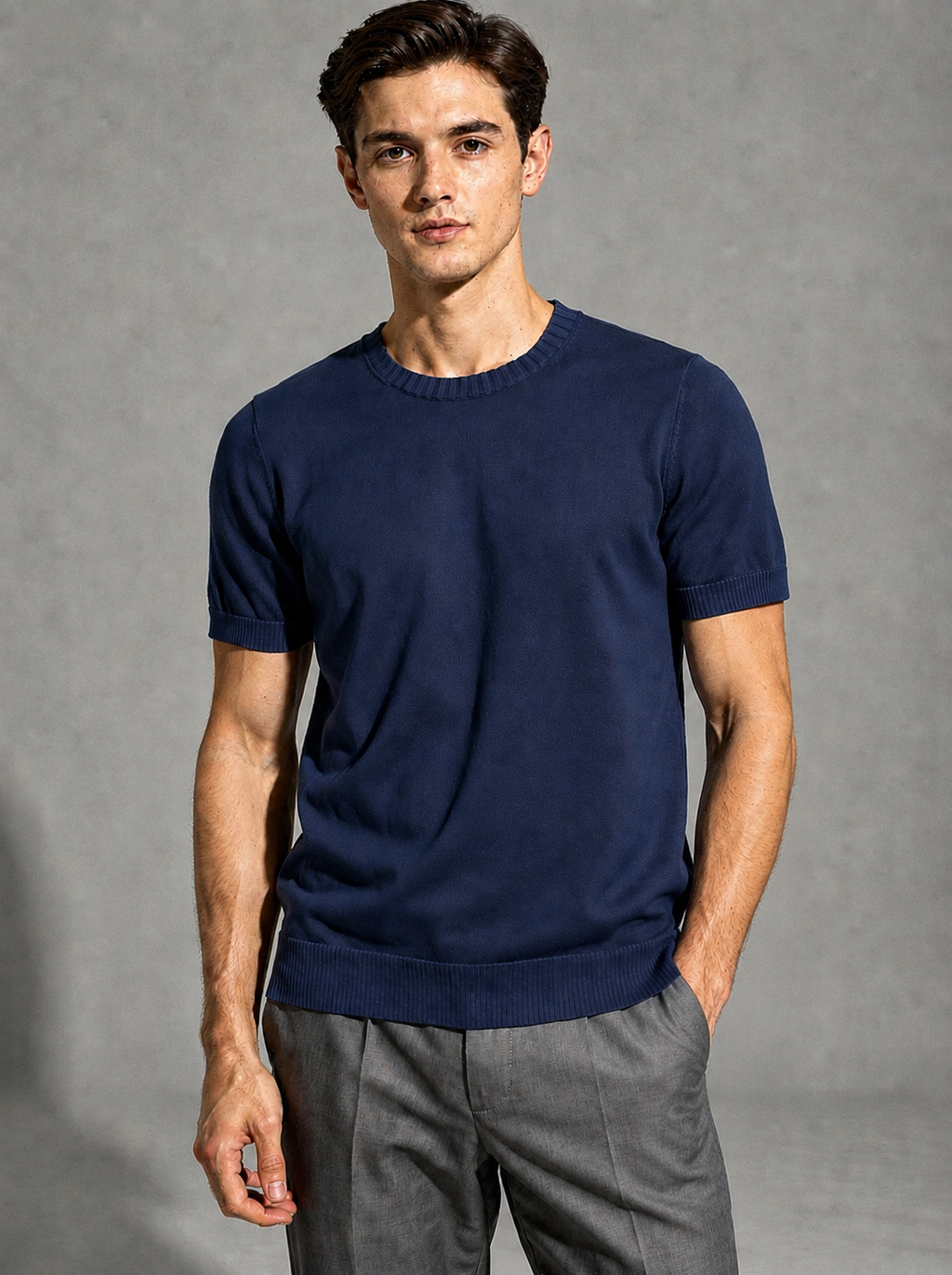 Cortina Fine Knit T-Shirt Navy