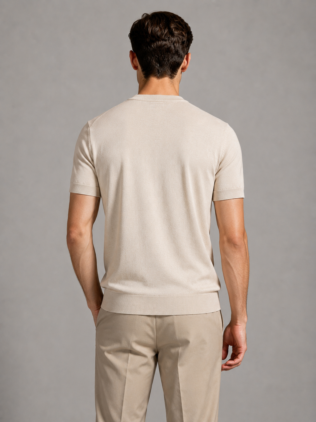 Riviera Fine Knit T-Shirt Beige