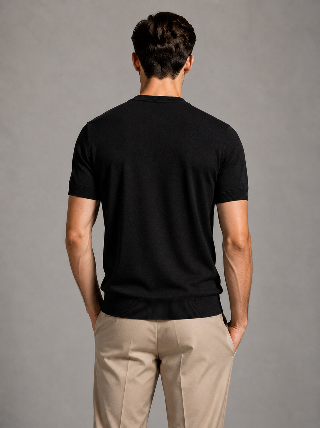 Riviera Fine Knit T-Shirt Black