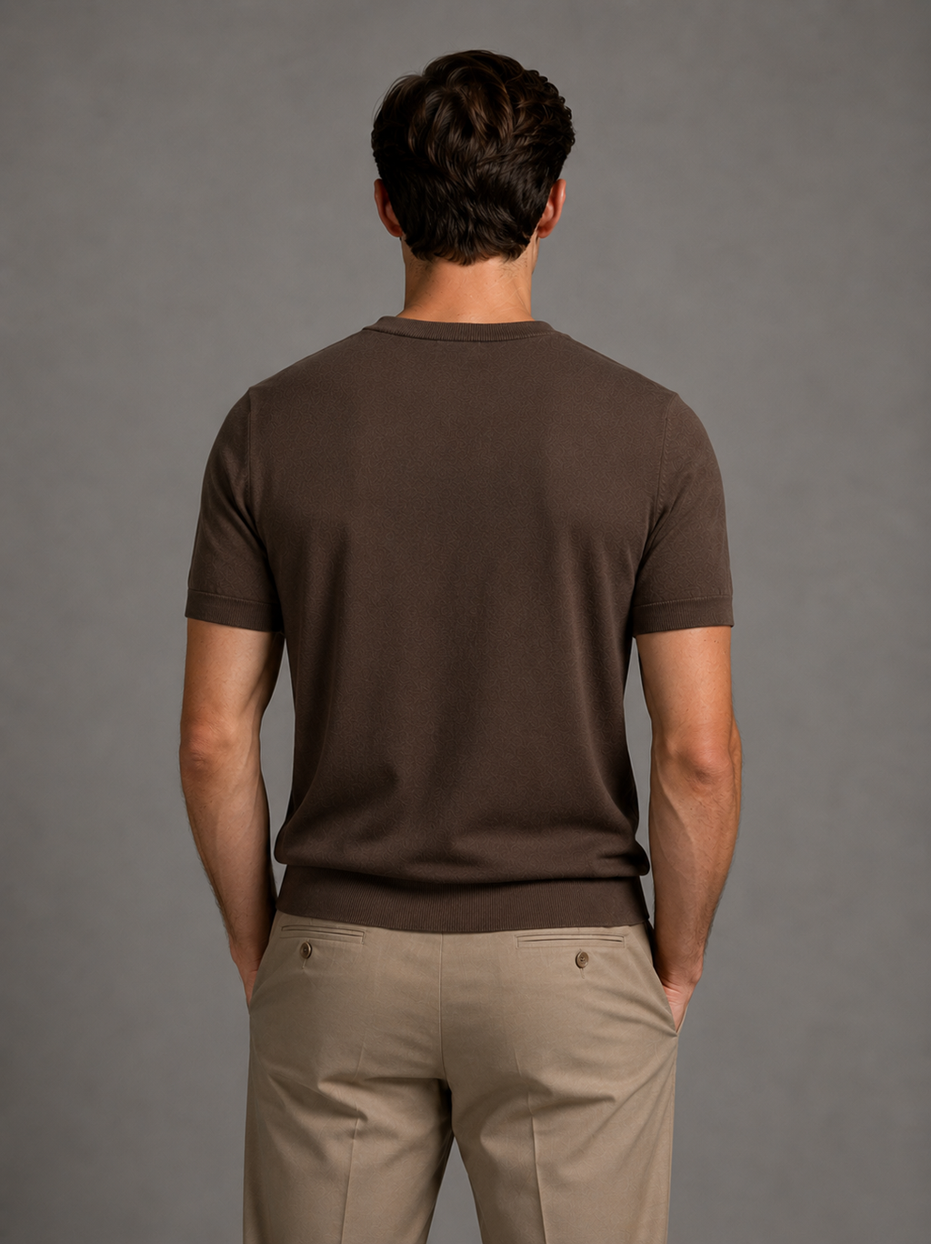 Riviera Fine Knit T-Shirt Brown