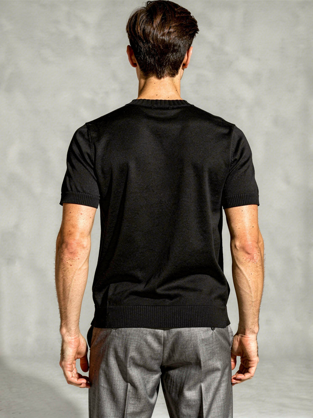 Cortina Fine Knit T-Shirt Black