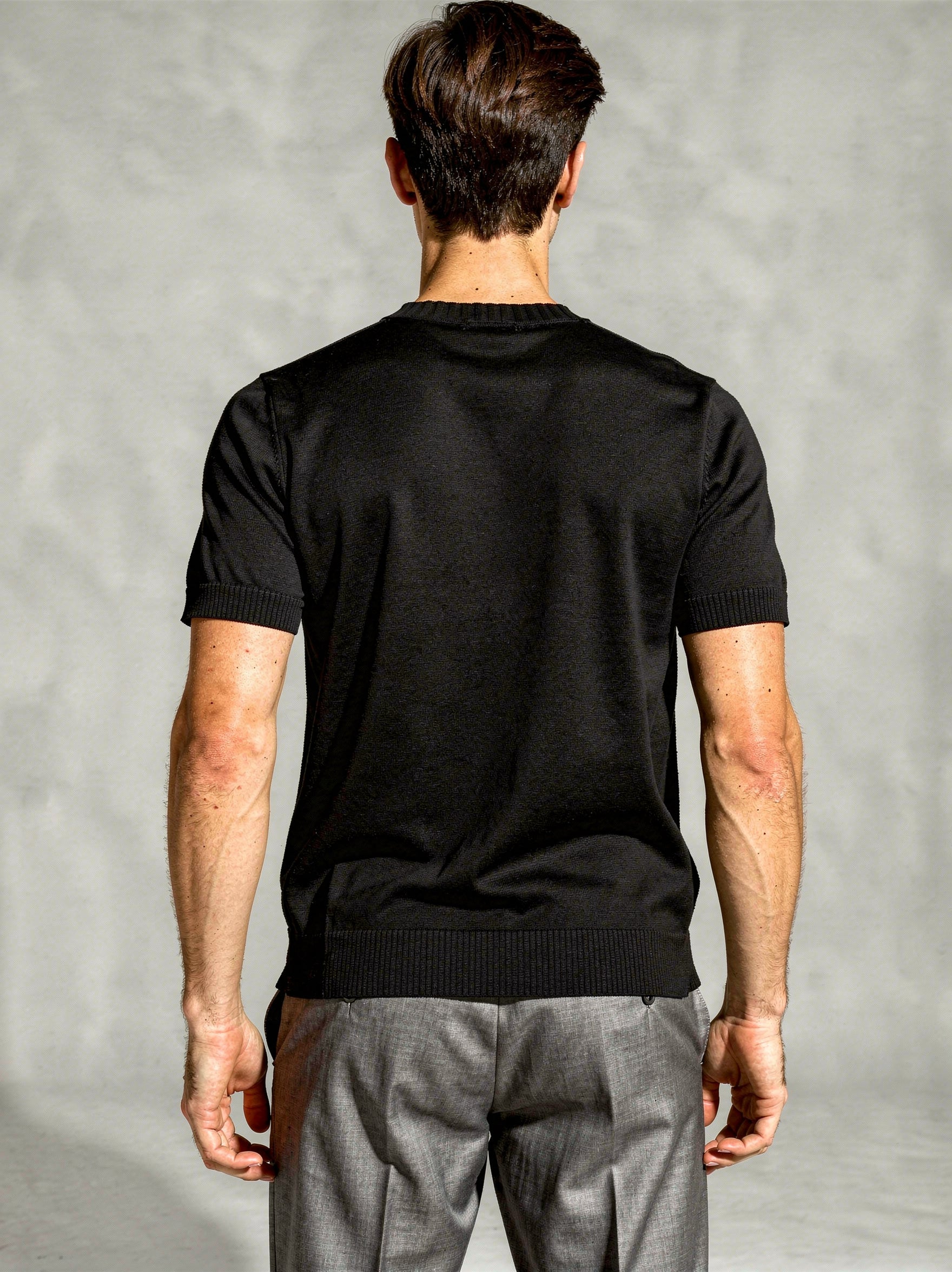 Cortina Fine Knit T-Shirt Black