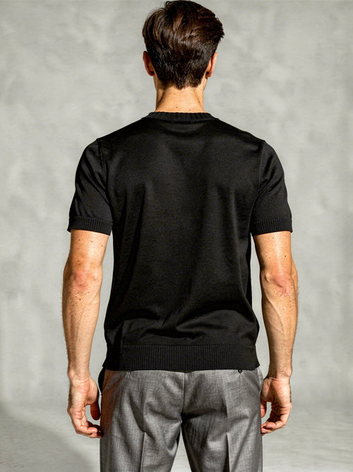 Cortina Fine Knit T-Shirt Black